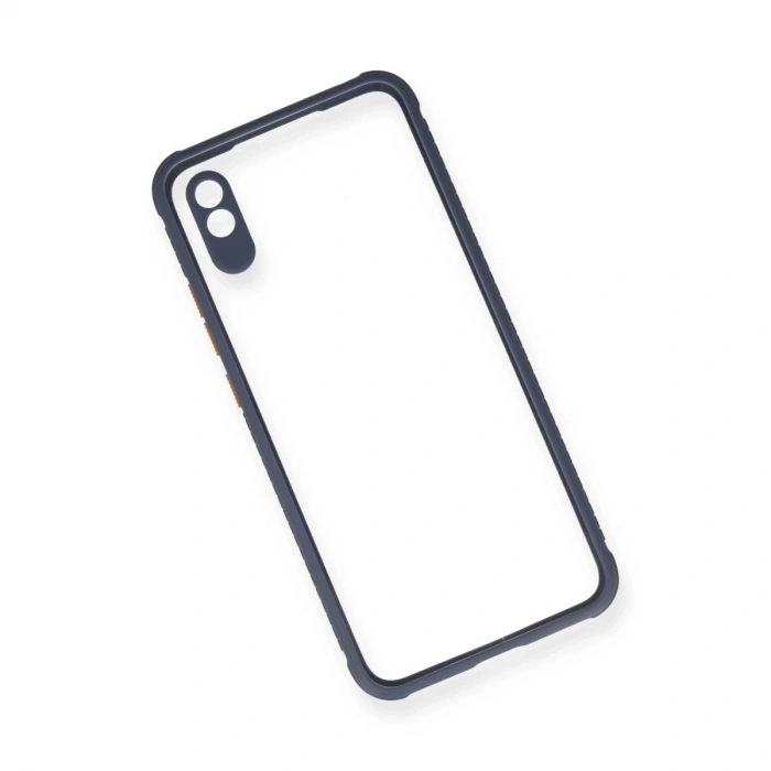 Xiaomi Redmi 9a Kılıf Miami Şeffaf Silikon - Gri