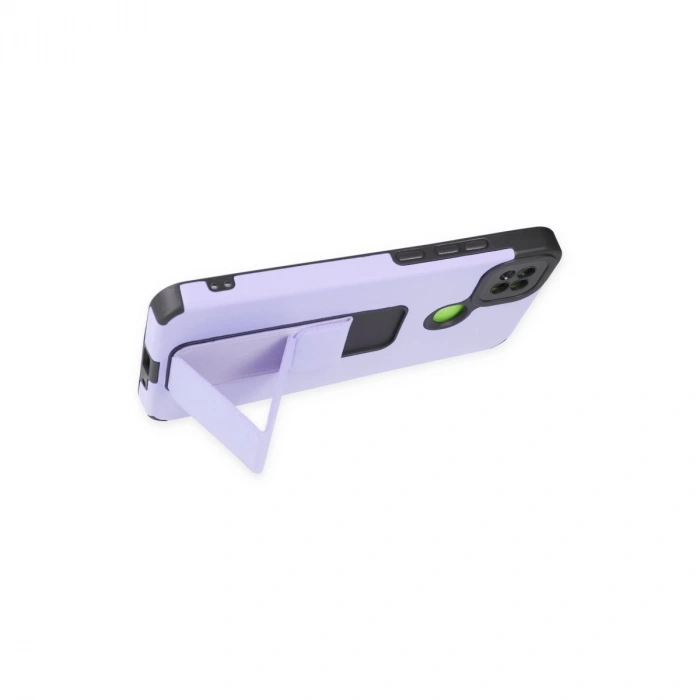 Xiaomi Redmi 9c Kılıf Mega Standlı Silikon - Lila
