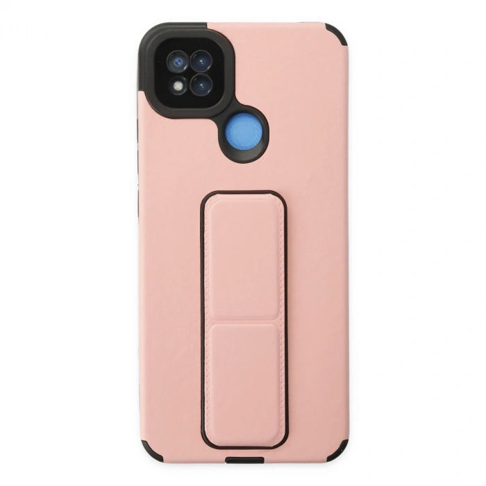 Xiaomi Redmi 9c Kılıf Mega Standlı Silikon - Pudra