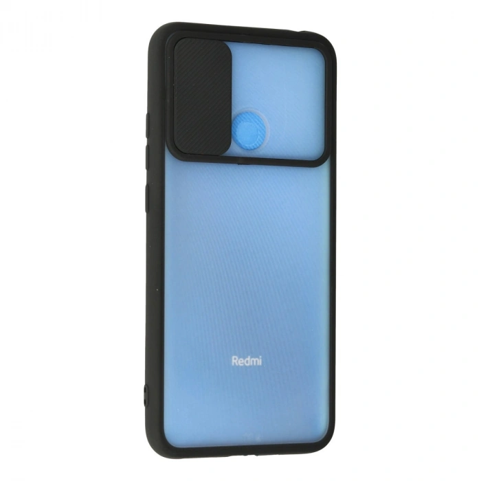 Xiaomi Redmi 9c Kılıf Palm Buzlu Kamera Sürgülü Silikon - Siyah
