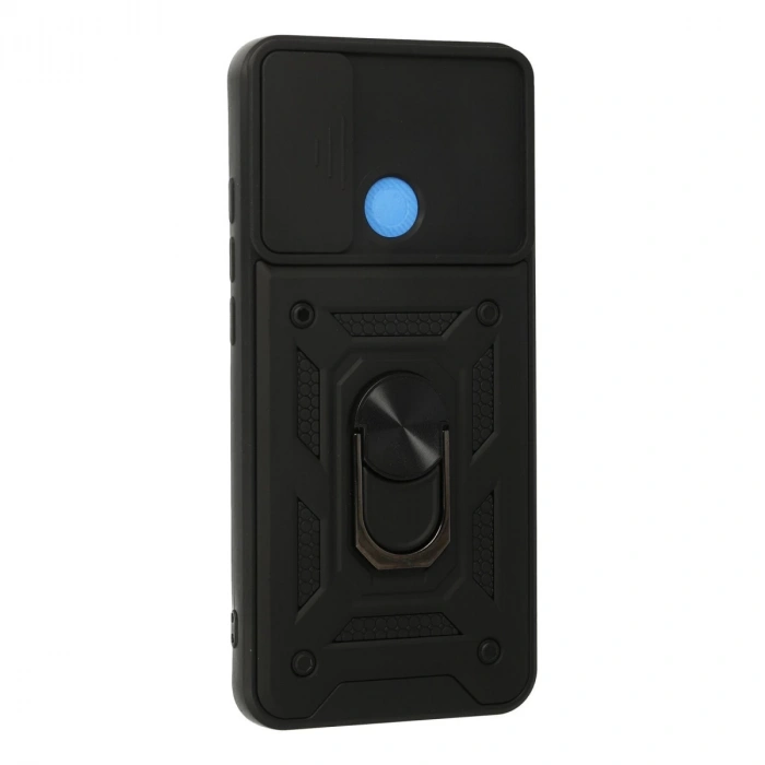 Xiaomi Redmi 9c Kılıf Pars Lens Yüzüklü Silikon - Siyah