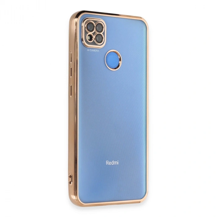 Xiaomi Redmi 9c Kılıf Razer Lensli Silikon - Gold