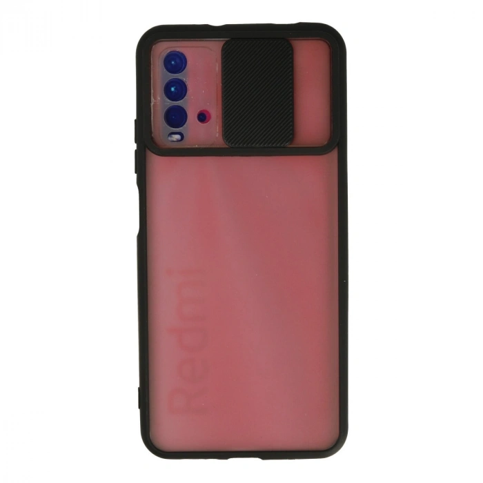 Xiaomi Redmi 9t Kılıf Palm Buzlu Kamera Sürgülü Silikon - Siyah