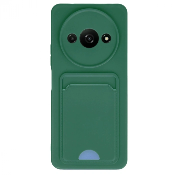 Xiaomi Redmi A3 4g Kılıf Kelvin Kartvizitli Silikon - Koyu Yeşil