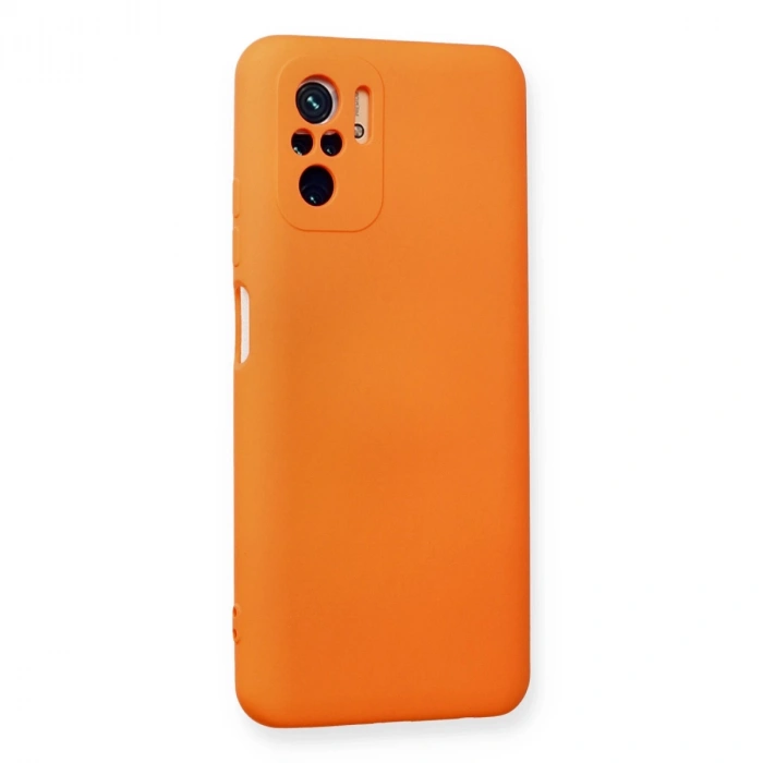 Xiaomi Redmi Note 10 Kılıf Nano İçi Kadife Silikon - Turuncu