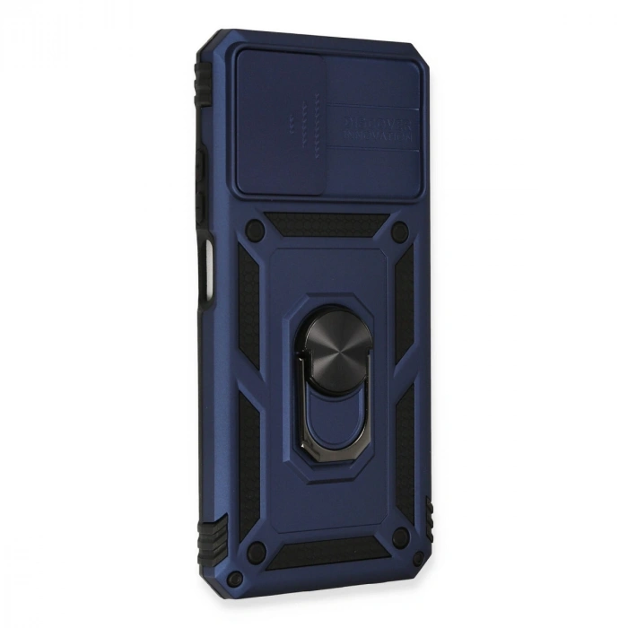 Xiaomi Redmi Note 10 Kılıf Pars Lens Yüzüklü Silikon - Lacivert