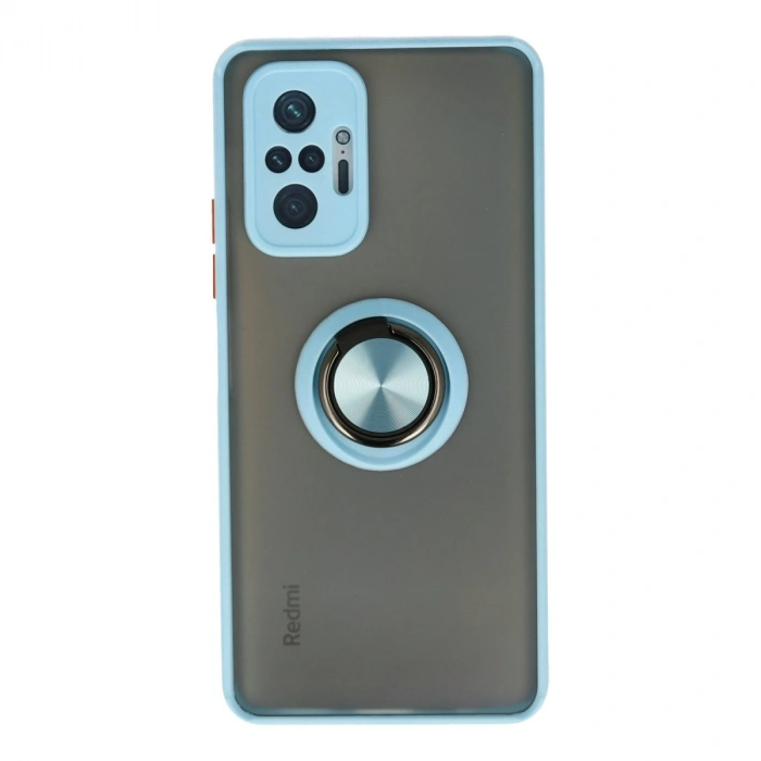Xiaomi Redmi Note 10 Pro Kılıf Montreal Yüzüklü Silikon Kapak - Buz Mavi