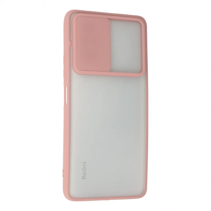 Xiaomi Redmi Note 10 Pro Kılıf Palm Buzlu Kamera Sürgülü Silikon - Pembe