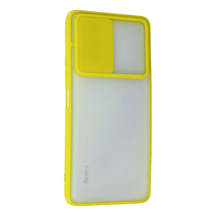 Xiaomi Redmi Note 10 Pro Kılıf Palm Buzlu Kamera Sürgülü Silikon - Sarı
