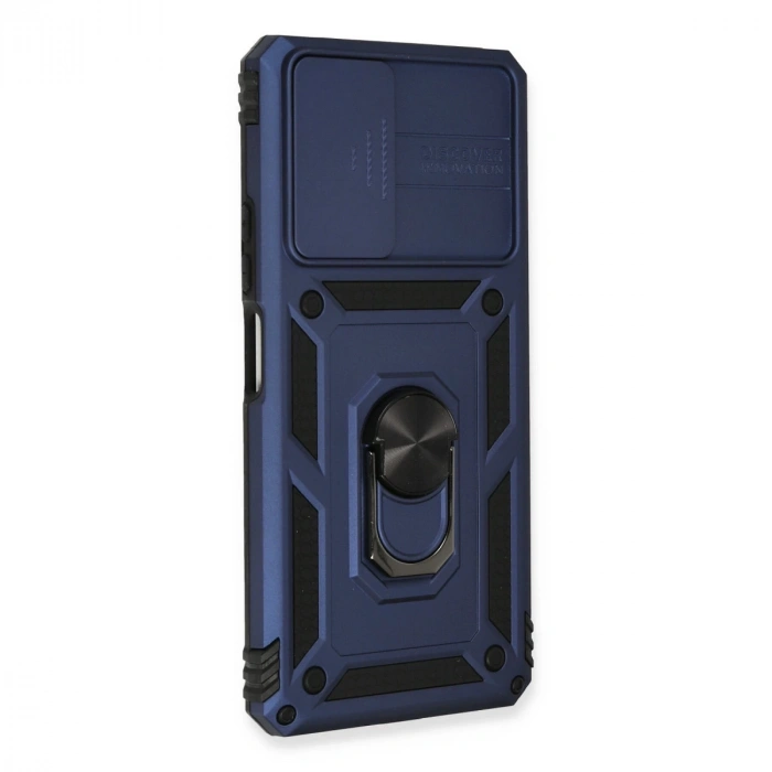 Xiaomi Redmi Note 10 Pro Kılıf Pars Lens Yüzüklü Silikon - Lacivert