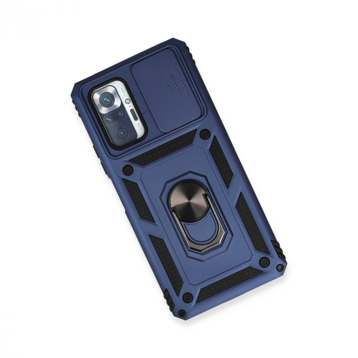 Xiaomi Redmi Note 10 Pro Kılıf Pars Lens Yüzüklü Silikon - Lacivert