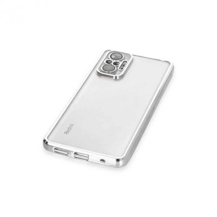 Xiaomi Redmi Note 10 Pro Kılıf Razer Lensli Silikon - Gümüş