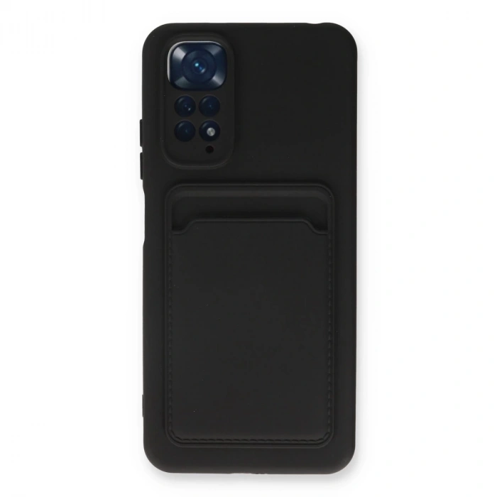 Xiaomi Redmi Note 11 Kılıf Kelvin Kartvizitli Silikon - Siyah