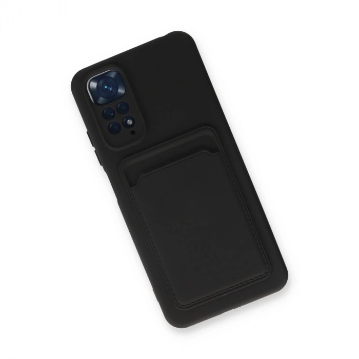Xiaomi Redmi Note 11 Kılıf Kelvin Kartvizitli Silikon - Siyah