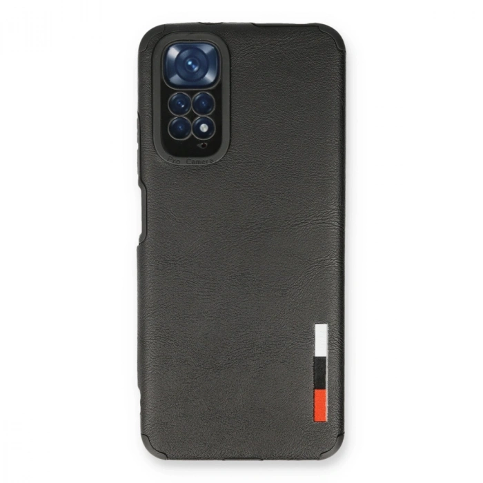 Xiaomi Redmi Note 11 Kılıf Loop Deri Silikon - Siyah