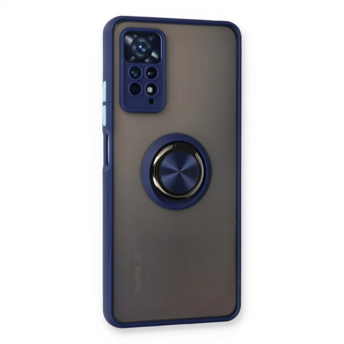 Xiaomi Redmi Note 11 Pro Kılıf Montreal Yüzüklü Silikon Kapak - Lacivert