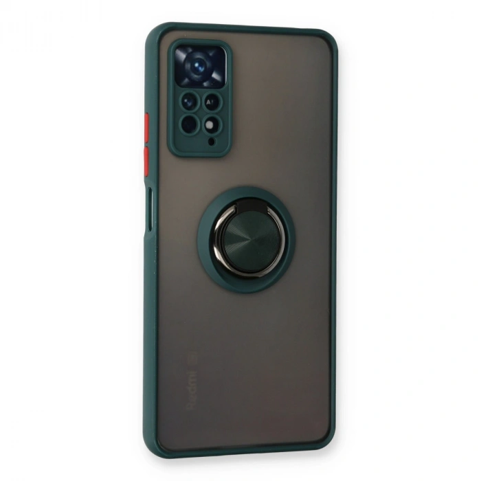 Xiaomi Redmi Note 11 Pro Kılıf Montreal Yüzüklü Silikon Kapak - Yeşil