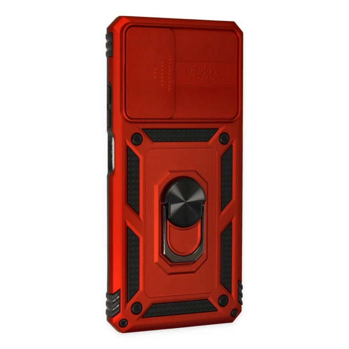 Xiaomi Redmi Note 11 Pro Kılıf Pars Lens Yüzüklü Silikon - Kırmızı