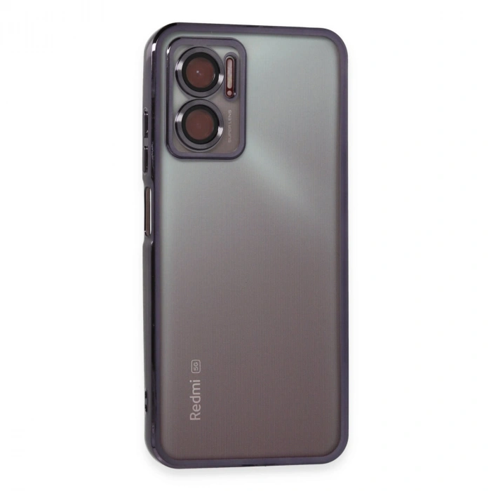 Xiaomi Redmi Note 11e Kılıf Razer Lensli Silikon - Mor