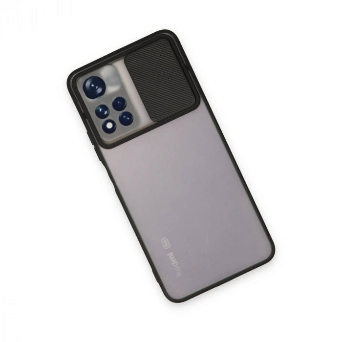 Xiaomi Redmi Note 11t Kılıf Palm Buzlu Kamera Sürgülü Silikon - Siyah