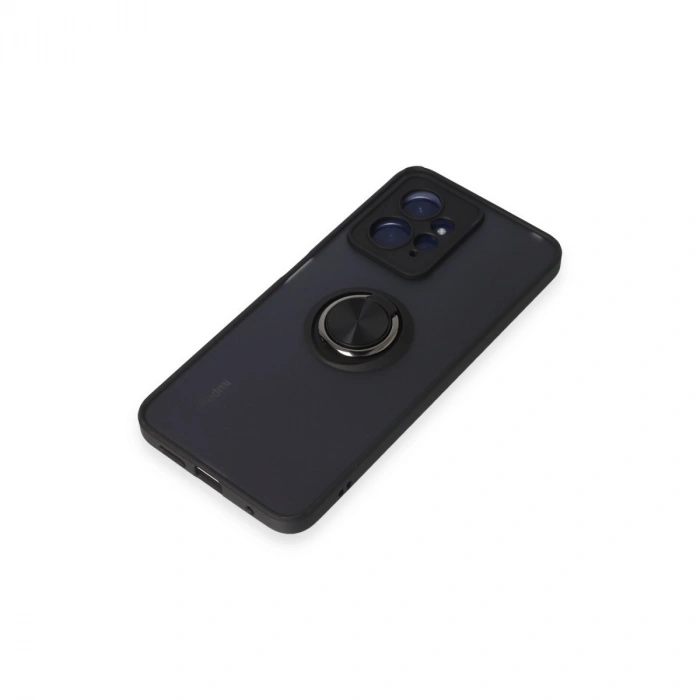 Xiaomi Redmi Note 12 4g Kılıf Montreal Yüzüklü Silikon Kapak - Siyah