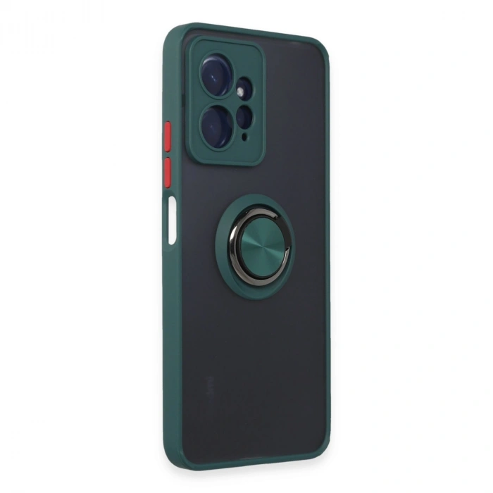 Xiaomi Redmi Note 12 4g Kılıf Montreal Yüzüklü Silikon Kapak - Yeşil