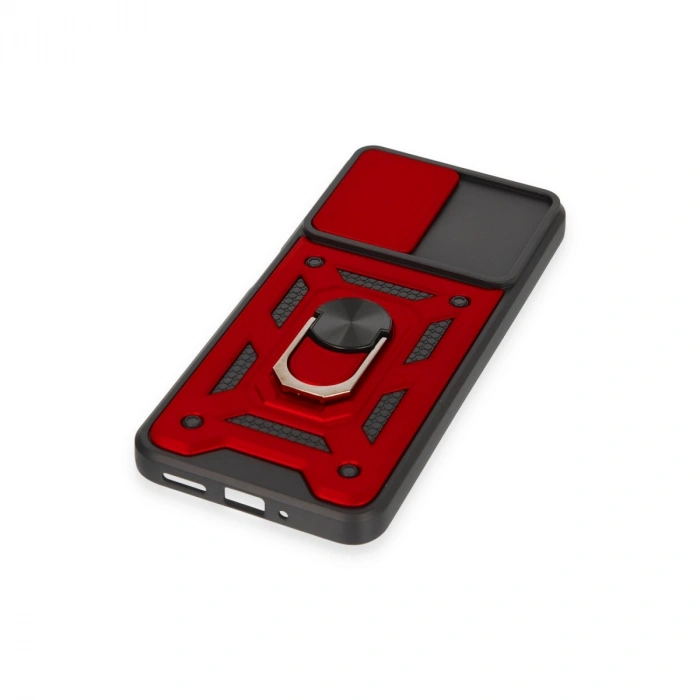 Xiaomi Redmi Note 12 4g Kılıf Pars Lens Yüzüklü Silikon - Kırmızı