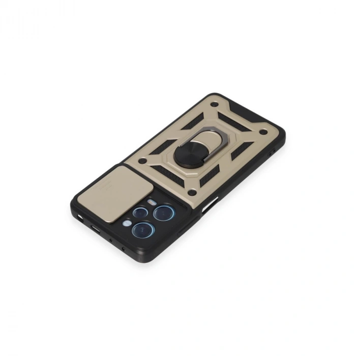 Xiaomi Redmi Note 12 Pro 5g Kılıf Pars Lens Yüzüklü Silikon - Gold