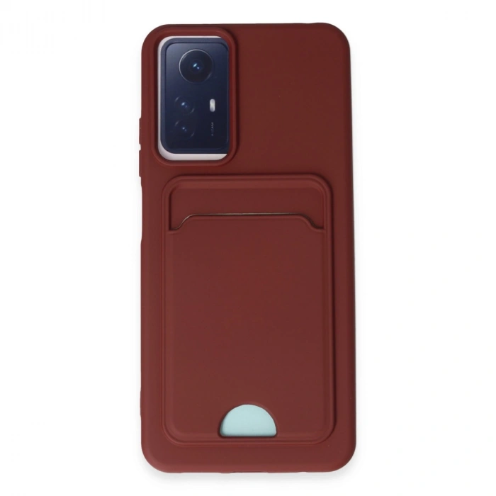 Xiaomi Redmi Note 12s Kılıf Kelvin Kartvizitli Silikon - Bordo