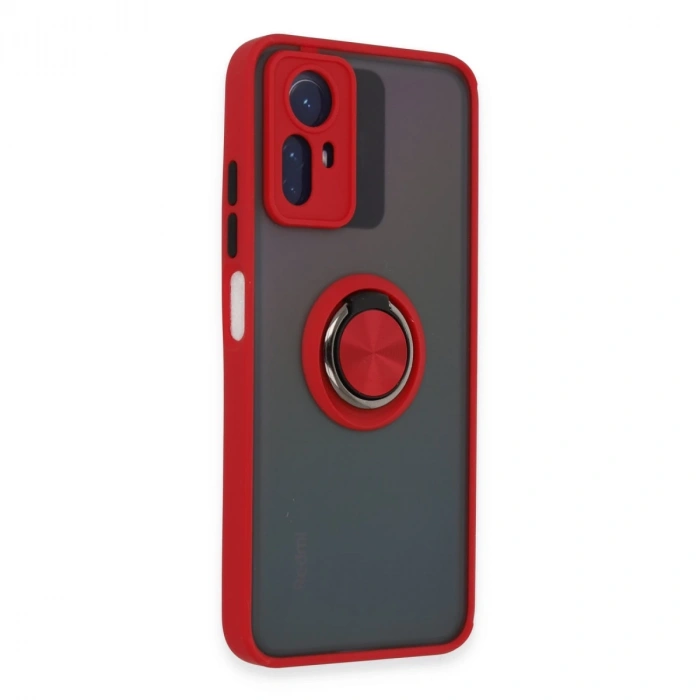 Xiaomi Redmi Note 12s Kılıf Montreal Yüzüklü Silikon Kapak - Kırmızı
