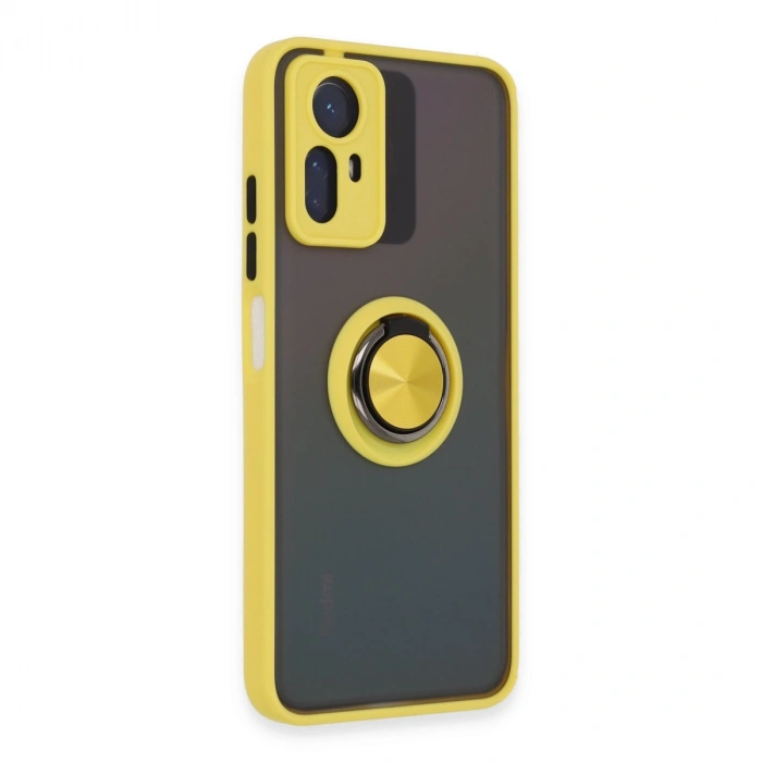 Xiaomi Redmi Note 12s Kılıf Montreal Yüzüklü Silikon Kapak - Sarı