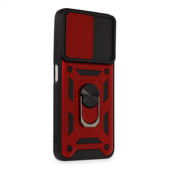 Xiaomi Redmi Note 12s Kılıf Pars Lens Yüzüklü Silikon - Kırmızı