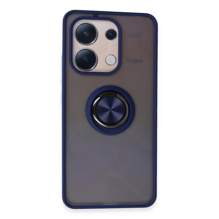 Xiaomi Redmi Note 13 4g Kılıf Montreal Yüzüklü Silikon Kapak - Lacivert