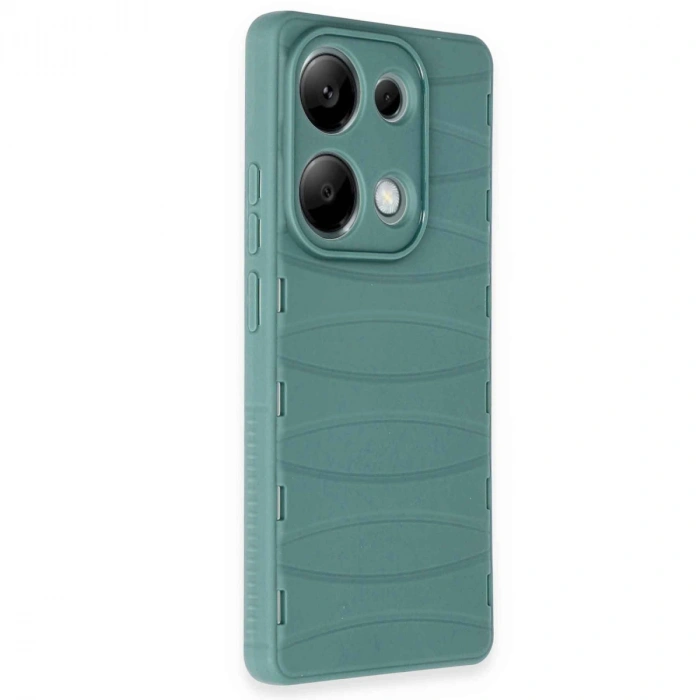 Xiaomi Redmi Note 13 Pro 4g Kılıf Bibercas Silikon Kapak - Koyu Yeşil
