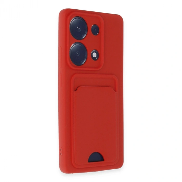Xiaomi Redmi Note 13 Pro 4g Kılıf Kelvin Kartvizitli Silikon - Kırmızı