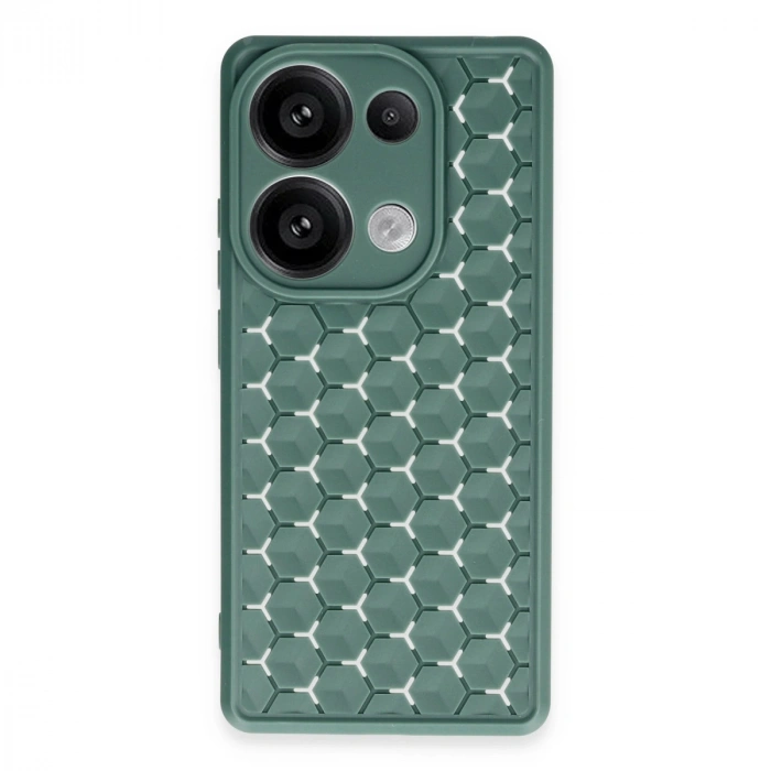 Xiaomi Redmi Note 13 Pro 4g Kılıf Petek Silikon Kapak - Koyu Yeşil