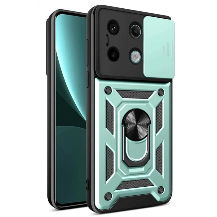 Xiaomi Redmi Note 13 Pro 4g Pars Lens Yüzüklü Silikon - Yeşil