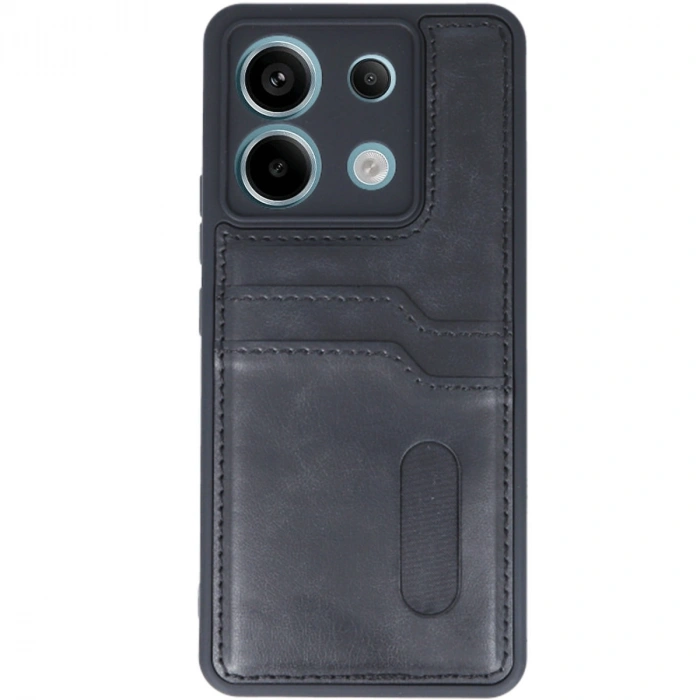 Xiaomi Redmi Note 13 Pro 5g Kılıf Sara Kartvizitli Deri Kılıf - Siyah