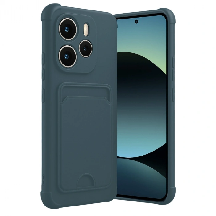 Xiaomi Redmi Note 14 4g Kelvin Kartvizitli Silikon - Koyu Yeşil