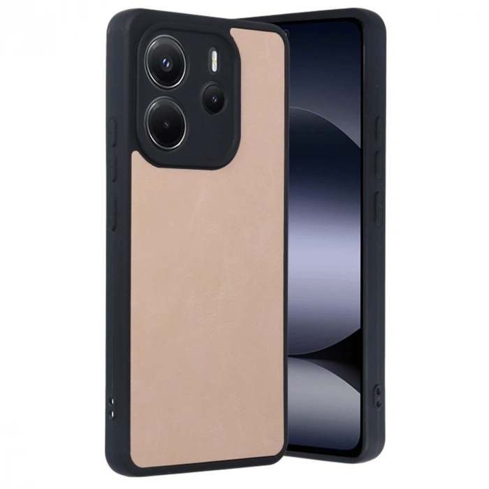 Xiaomi Redmi Note 14 4g Kılıf Aras Deri Kapak - Pudra