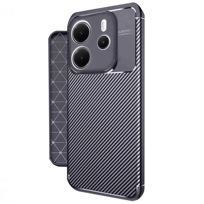 Xiaomi Redmi Note 14 4g Kılıf Auto Focus Karbon Kapak - Lacivert