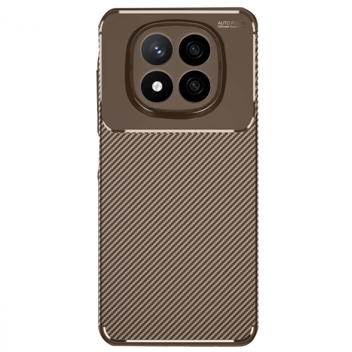 Xiaomi Redmi Note 14 Pro 4g Kılıf Auto Focus Karbon Kapak - Kahverengi