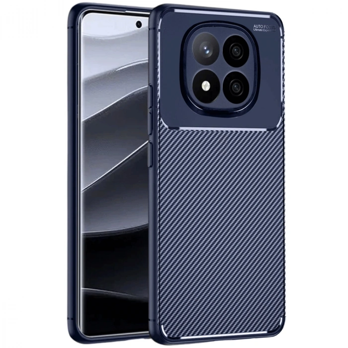 Xiaomi Redmi Note 14 Pro 4g Kılıf Auto Focus Karbon Kapak - Lacivert