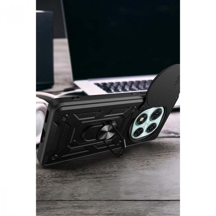 Xiaomi Redmi Note 14 Pro 4g Kılıf Pars Lens Yüzüklü Silikon - Kırmızı