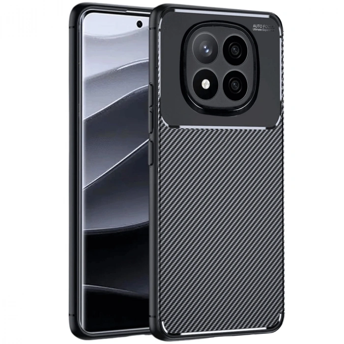 Xiaomi Redmi Note 14 Pro Plus Kılıf Auto Focus Karbon Kapak - Siyah