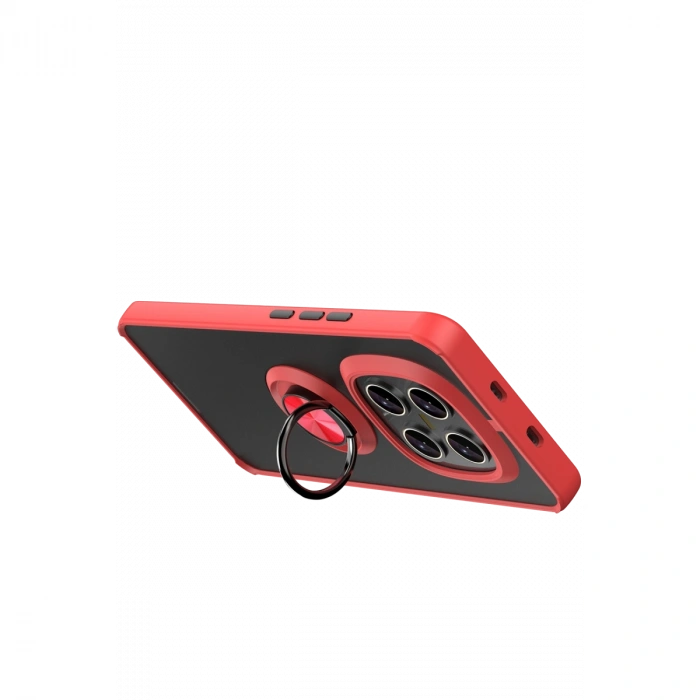 Xiaomi Redmi Note 15 4g Montreal Yüzüklü Silikon Kapak - Kırmızı