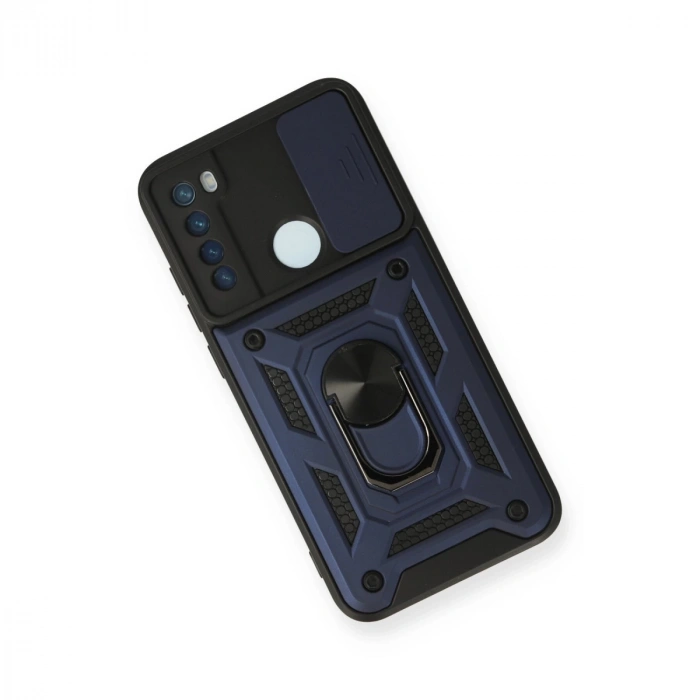Xiaomi Redmi Note 8 Kılıf Pars Lens Yüzüklü Silikon - Lacivert