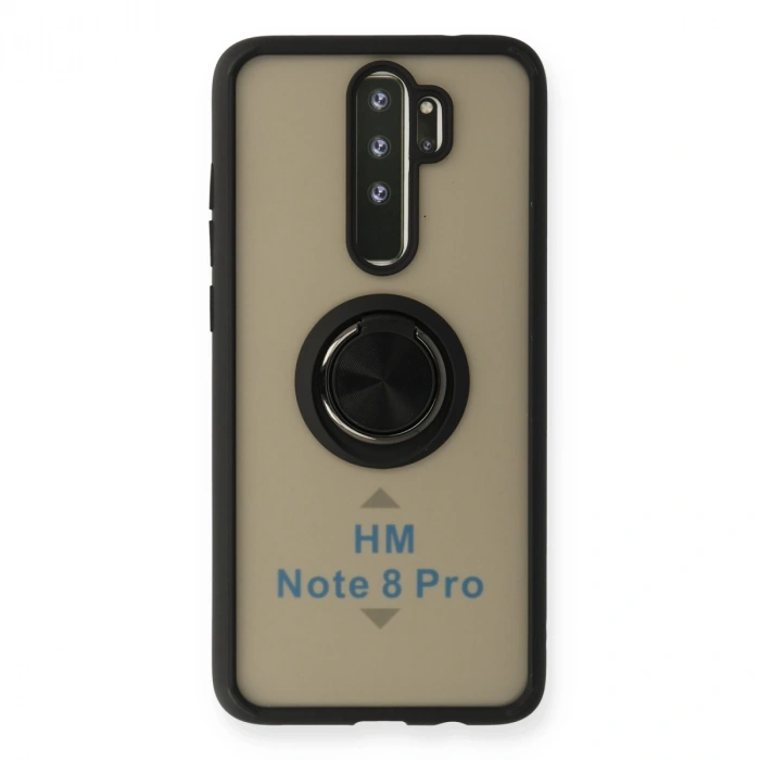 Xiaomi Redmi Note 8 Pro Kılıf Montreal Yüzüklü Silikon Kapak - Siyah