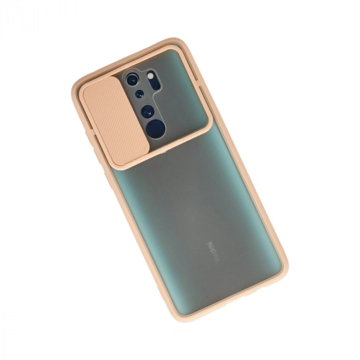 Xiaomi Redmi Note 8 Pro Kılıf Palm Buzlu Kamera Sürgülü Silikon - Pembe