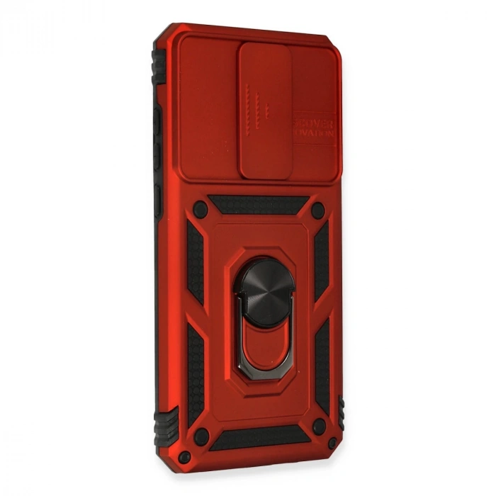 Xiaomi Redmi Note 8 Pro Kılıf Pars Lens Yüzüklü Silikon - Kırmızı